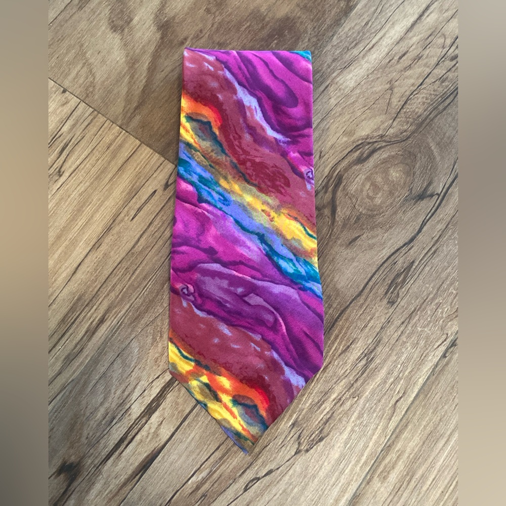 J Garcia Riptide collection five 100% silk watercolor bright colorful men's tie